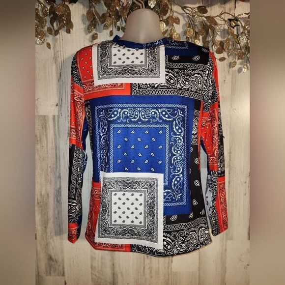 NWT Reason Flag Bandana Print Long Sleeve Tee - Picture 6 of 9